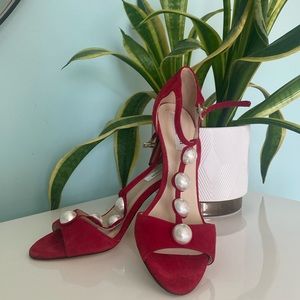 L.K Bennett leather and pearl sandals